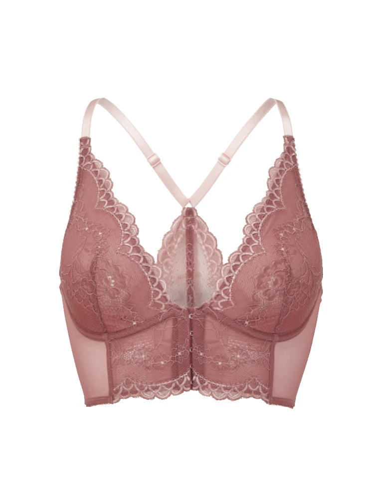Gossard Superboost Lace Deep V Bralette - Cinder Rose - Image 4
