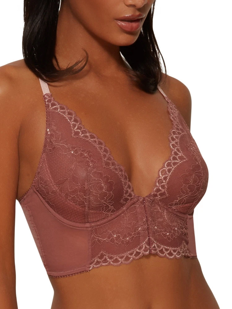Gossard Superboost Lace Deep V Bralette - Cinder Rose - Image 2