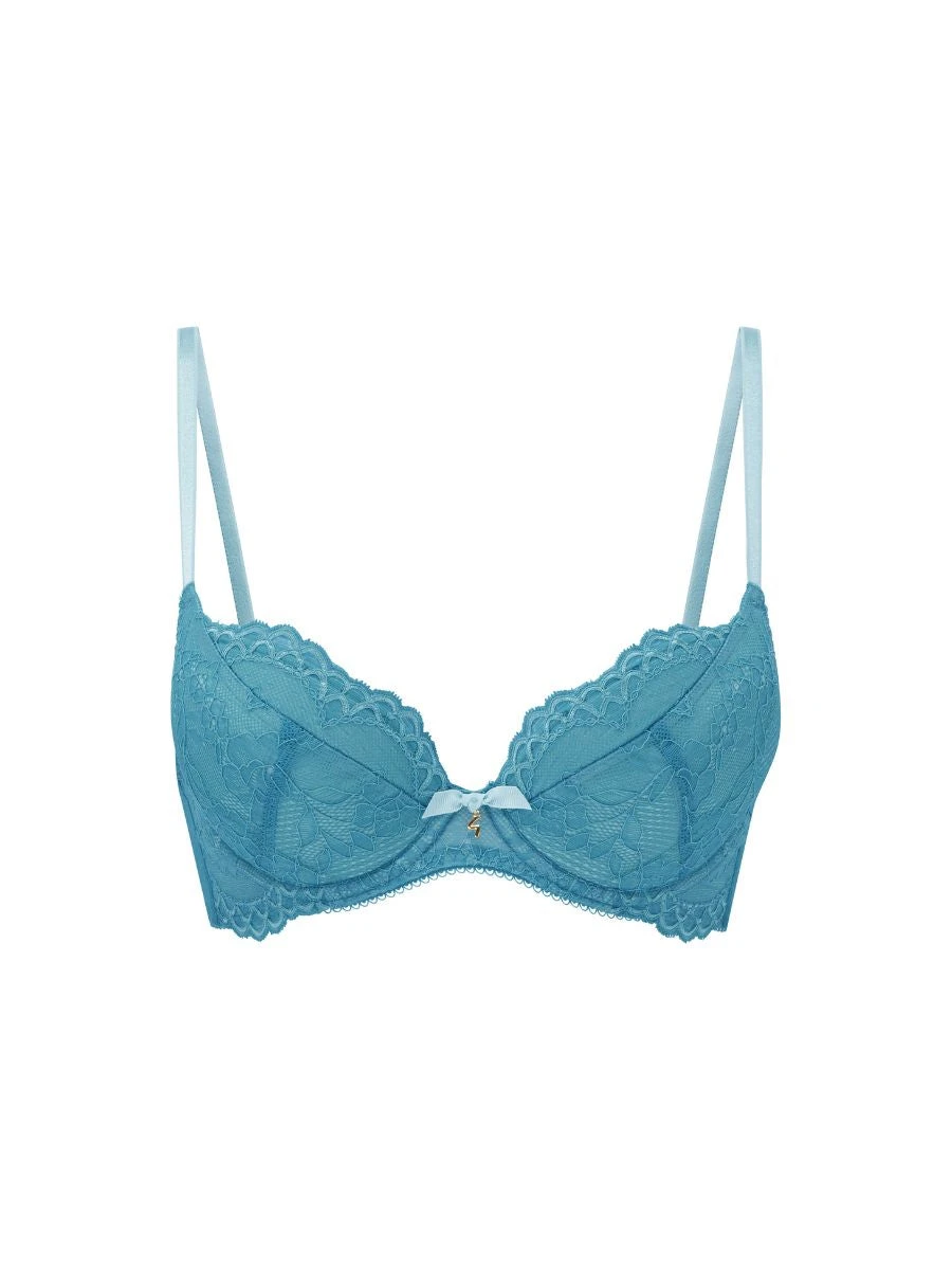Gossard Superboost Lace Padded Plunge Bra - Ocean Blue - Image 7