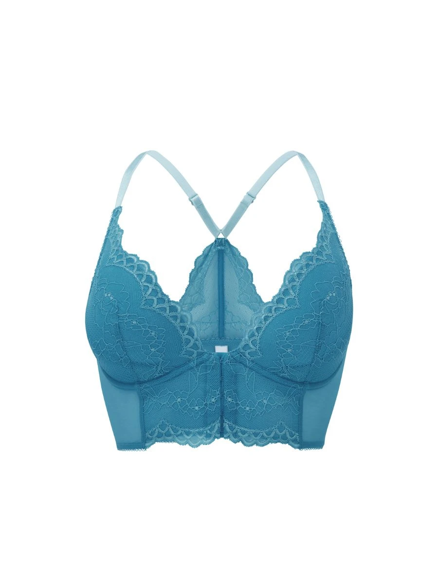 Gossard Superboost Lace Deep V Bralette - Ocean Blue - Image 6