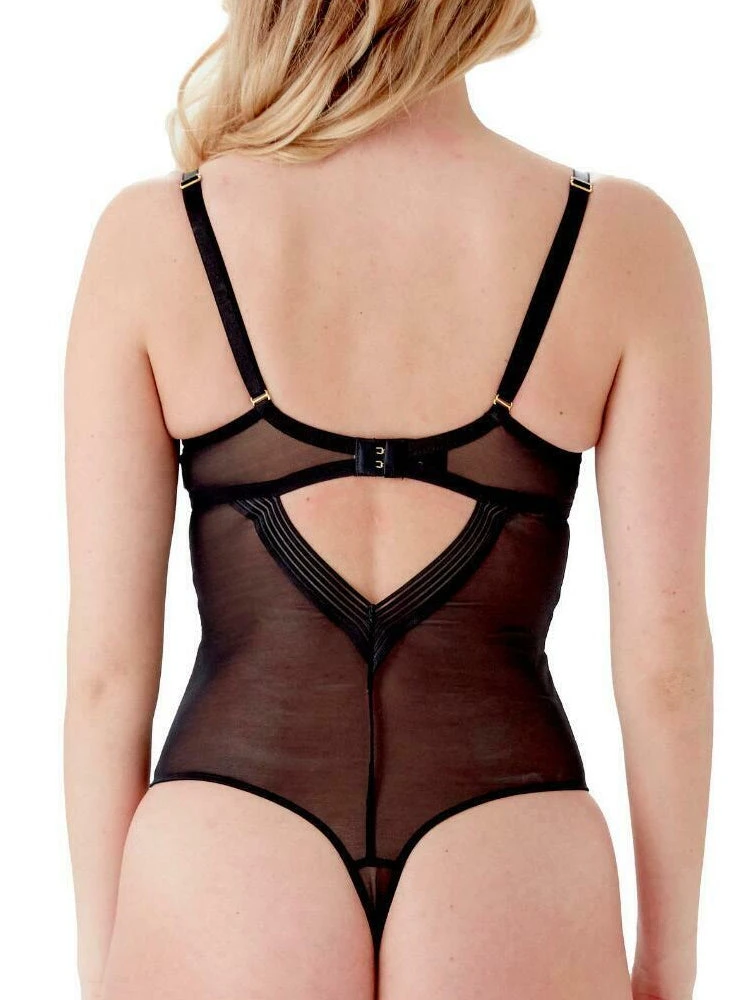 Gossard Sheer Stripe Body - Black - Image 2