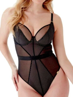 Gossard Sheer Stripe Body - Black