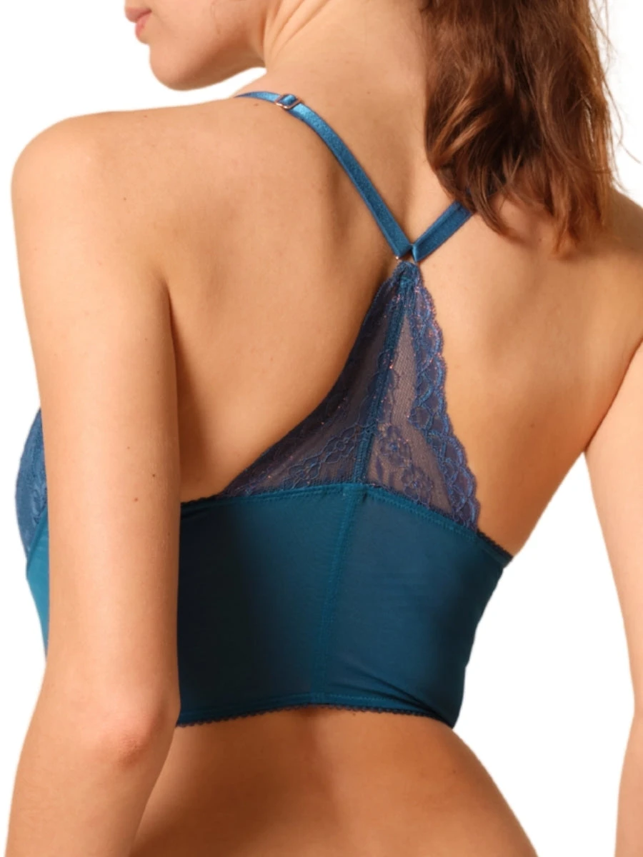 Gossard Superboost Lace Deep V Bralette - Deep Teal - Image 5