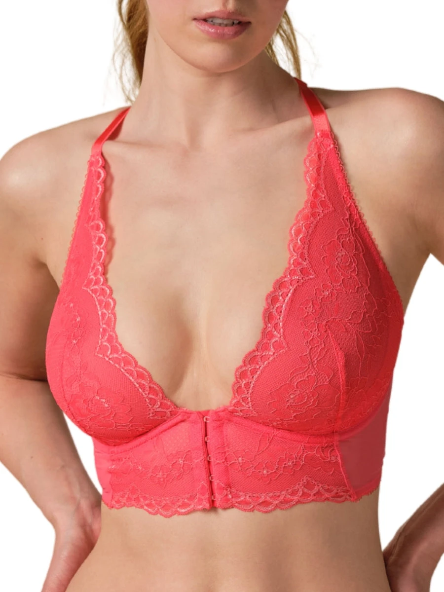Gossard Superboost Lace Deep V Bralette - Sugar Coral - Image 4