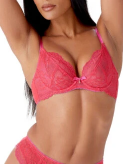 Gossard Superboost Lace Plunge Bra - Rose Red