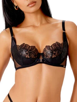 Gossard VIP Lavish Uplifting Balconette Bra - Black