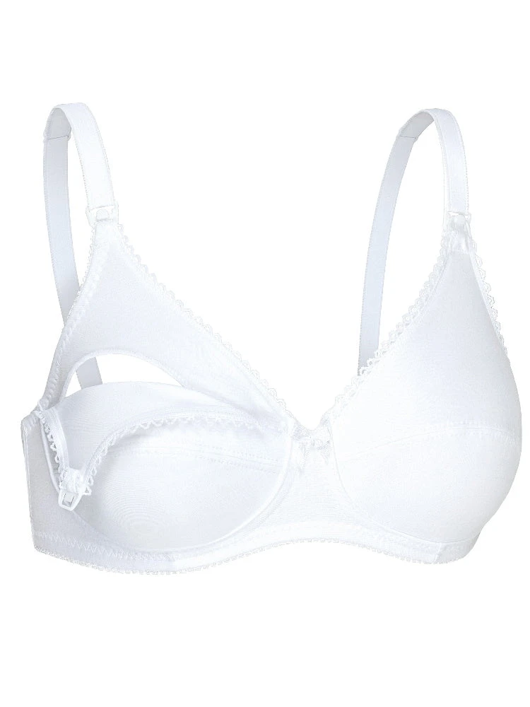 Naturana Drop Cup Cotton Nursing Bra - White - Image 4