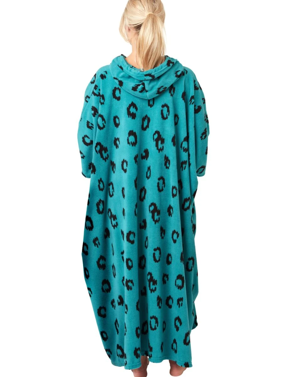 Bold Animal Print Fleece Poncho - Image 5