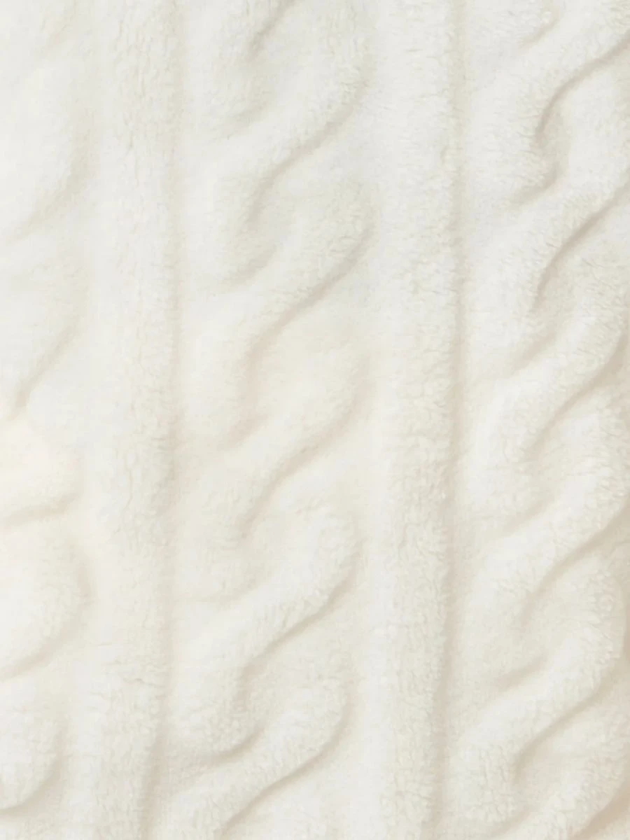 Cable Knit Fleece Poncho - Image 2