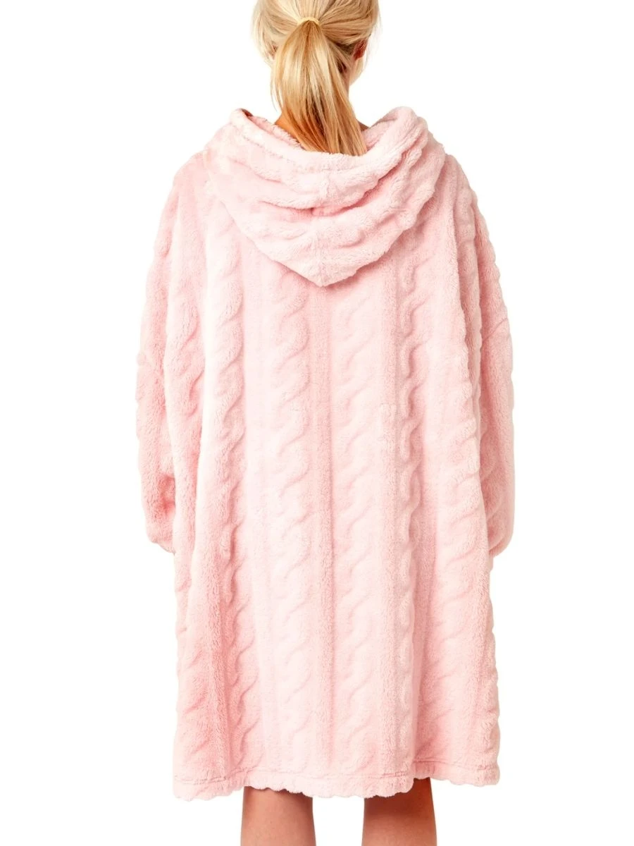 Cable Knit Fleece Poncho - Image 8