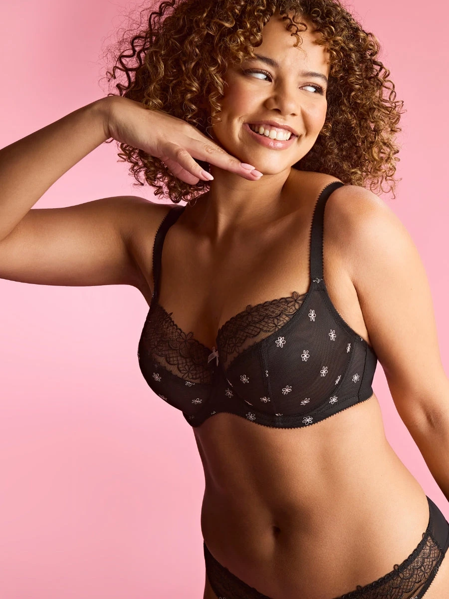 Panache Blossom Balcony Bra - Black - Image 7
