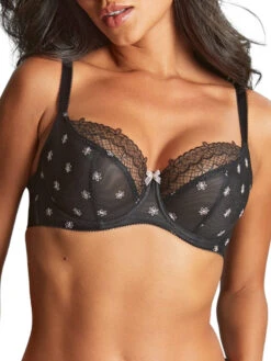 Panache Blossom Balcony Bra - Black