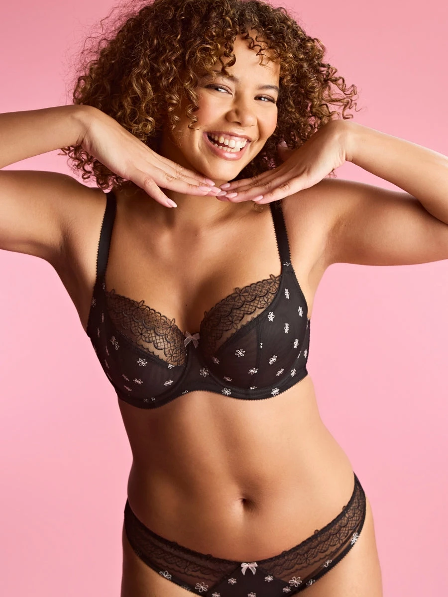 Panache Blossom Balcony Bra - Black - Image 6
