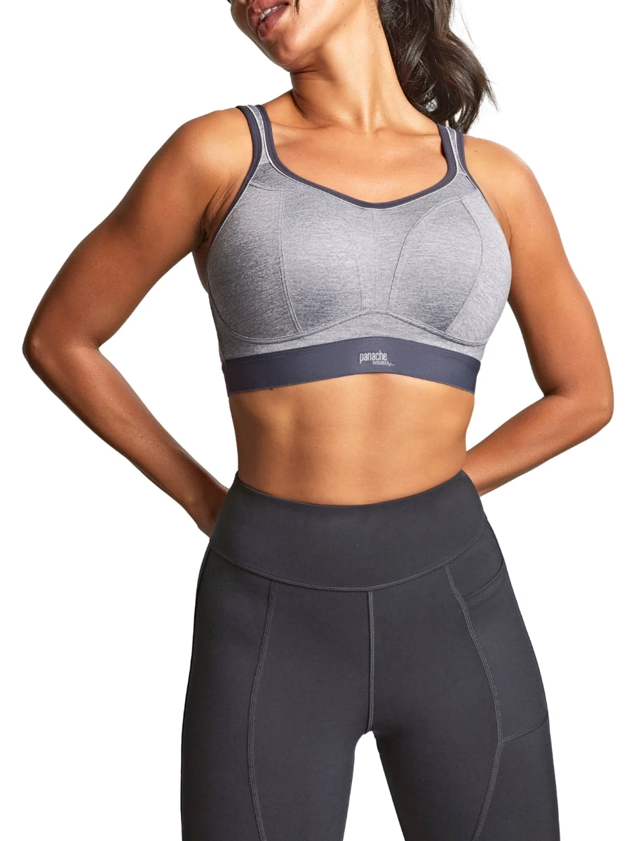 Panache Boundless Non Wired Racerback Sports Bra - Charcoal Marl - Image 4