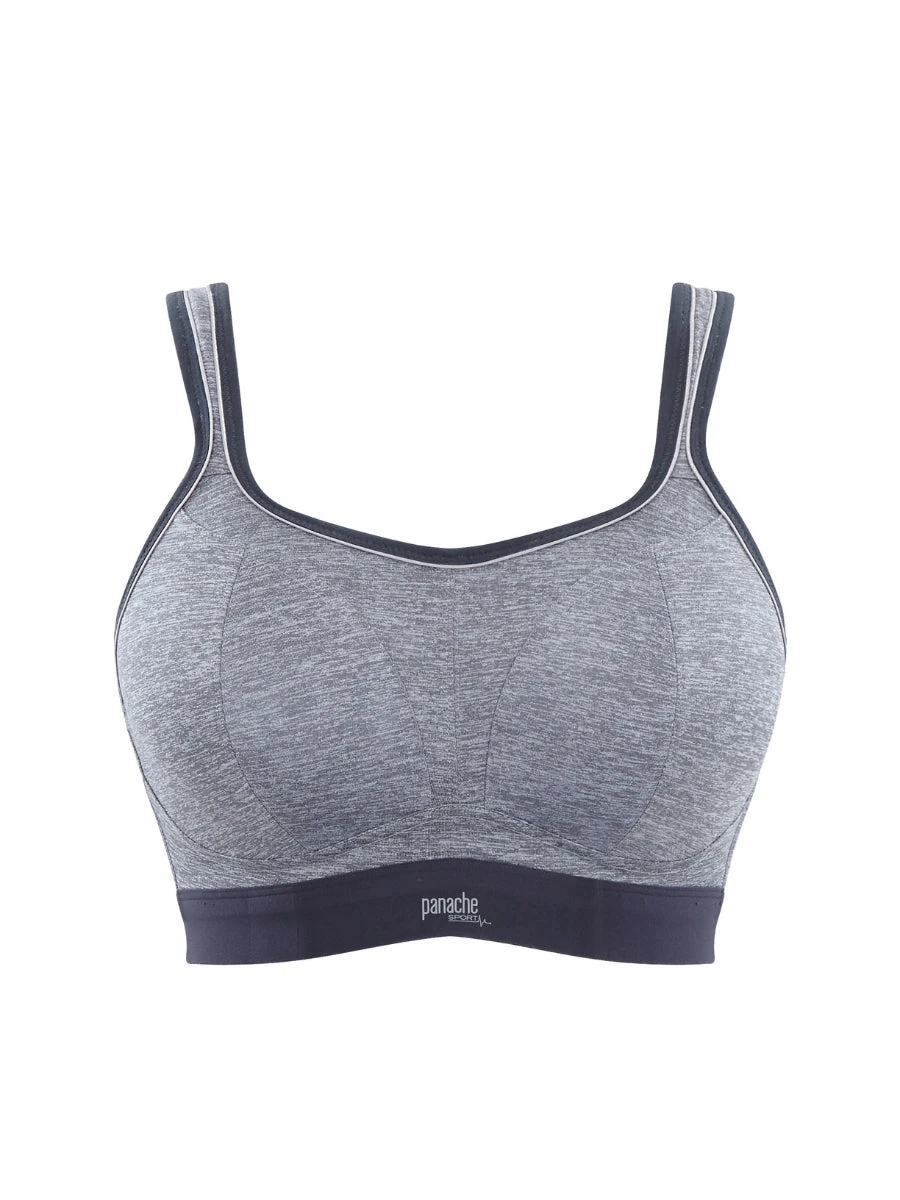 Panache Boundless Non Wired Racerback Sports Bra - Charcoal Marl - Image 13