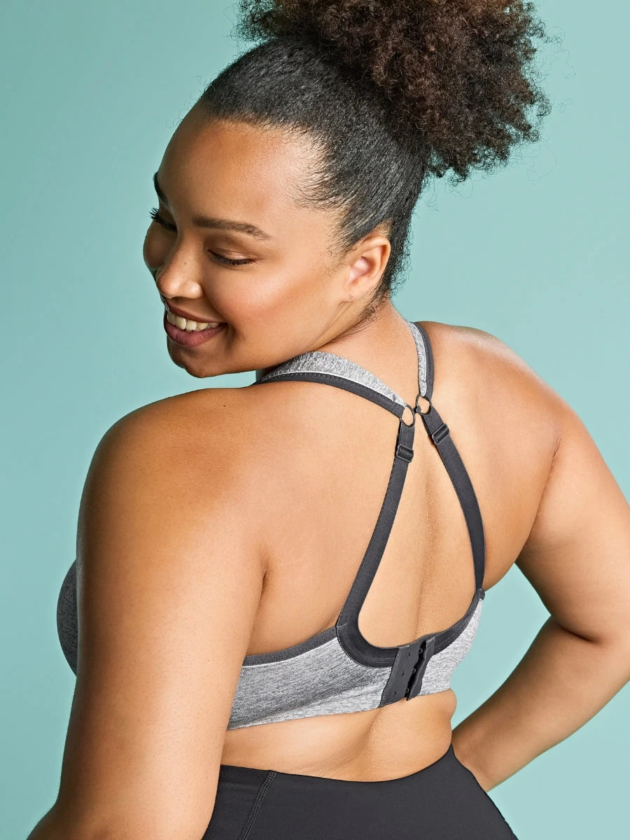 Activate Wired Racerback Sports Bra - Charcoal Marl - Image 8