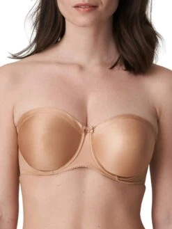 PRIMADONNA Satin Non Padded Strapless Bra - Cognac