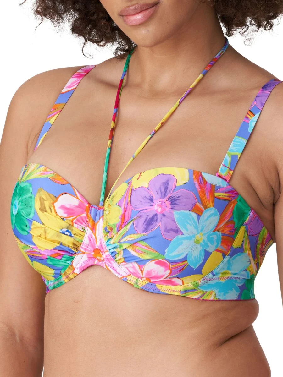PRIMADONNA Sazan Strapless Bikini Top - Blue Bloom - Image 4