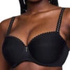 Vivgirl Padded Balcony Bra - Black