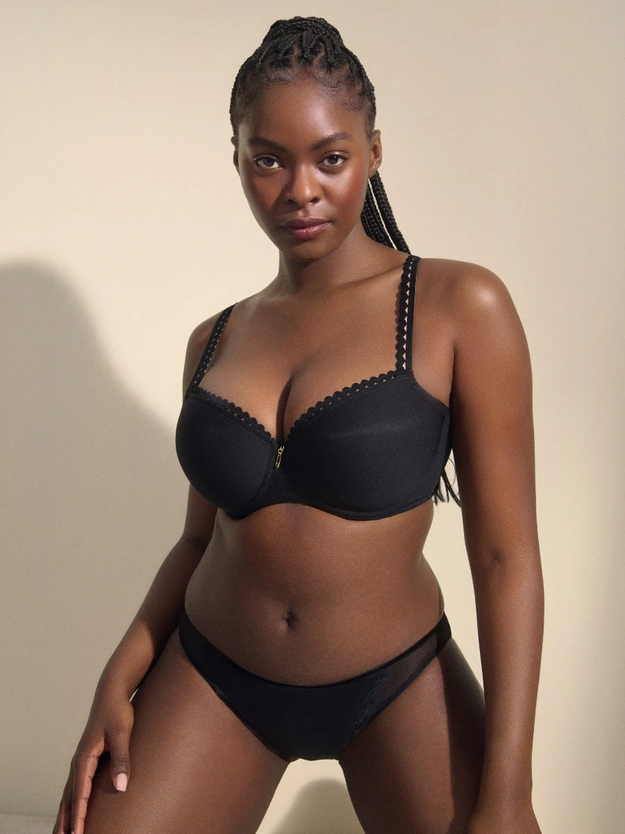 Vivgirl Padded Balcony Bra - Black - Image 8