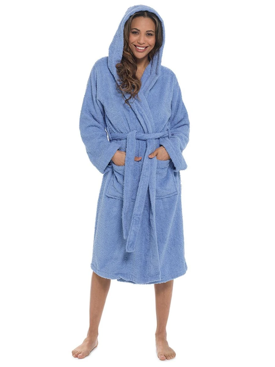 Cotton Hooded Towelling Robe - Image 2