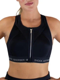 Shock Absorber InfinitY Power Zip Front Sports Bra - Black