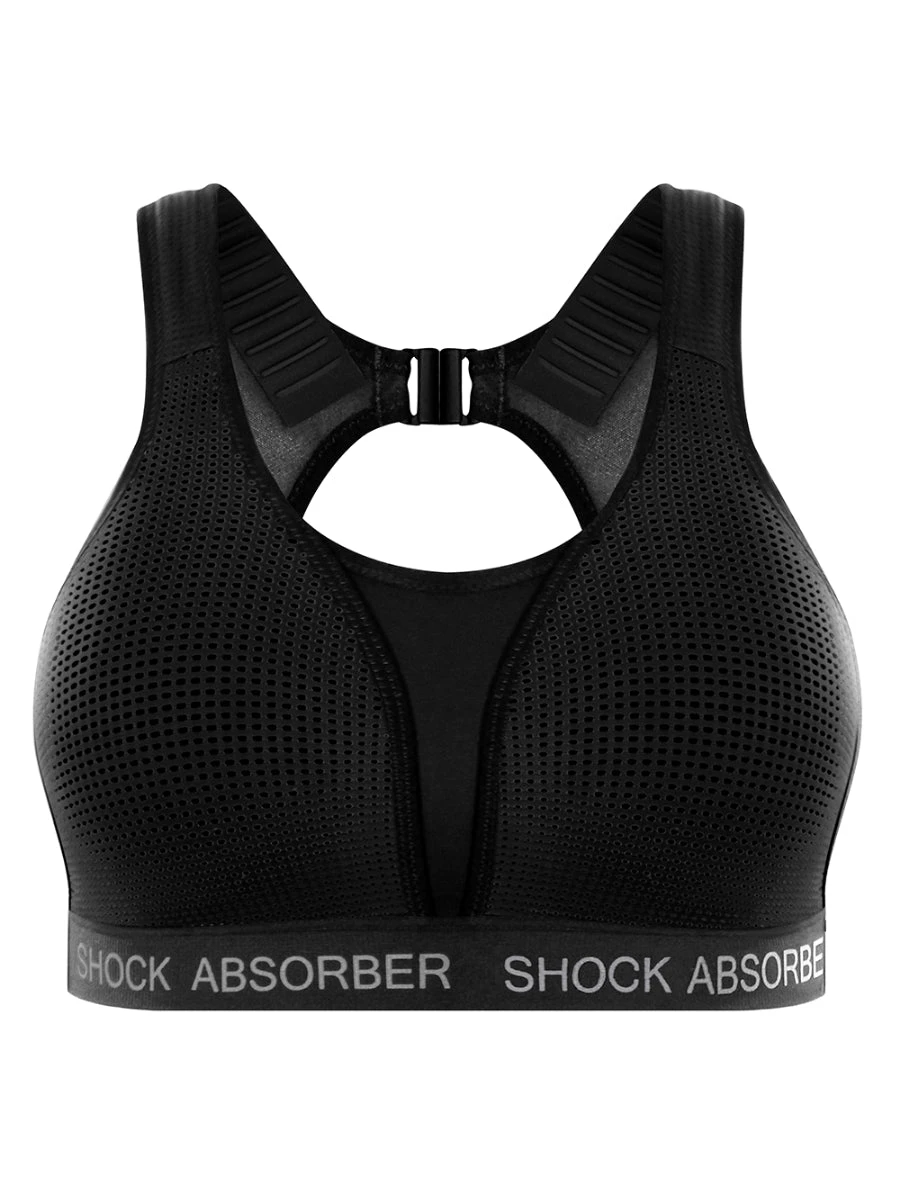 Shock Absorber Ultimate Run Padded Sports Bra - Black/Silver - Image 9