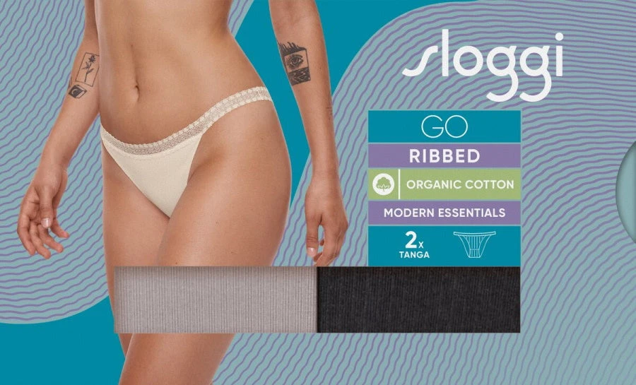 Sloggi GO Ribbed Tanga (2 Pack) - Image 19