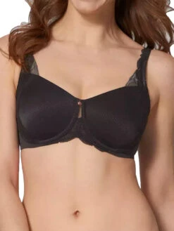 Triumph Lily Florale W01 Minimiser Bra - Black