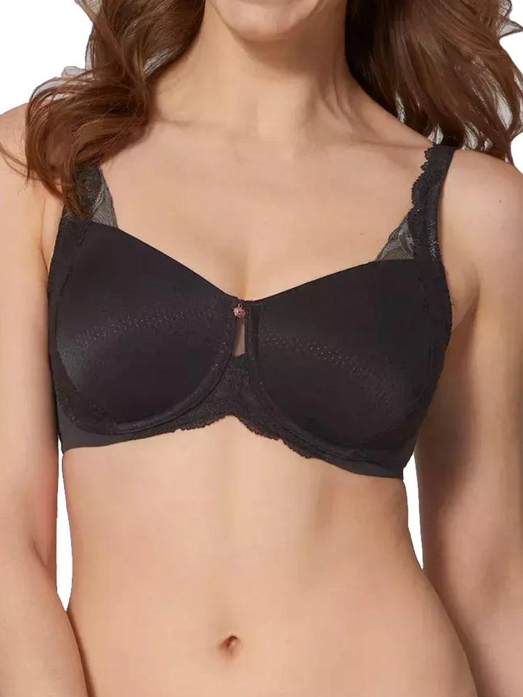 Triumph Lily Florale W01 Minimiser Bra - Black