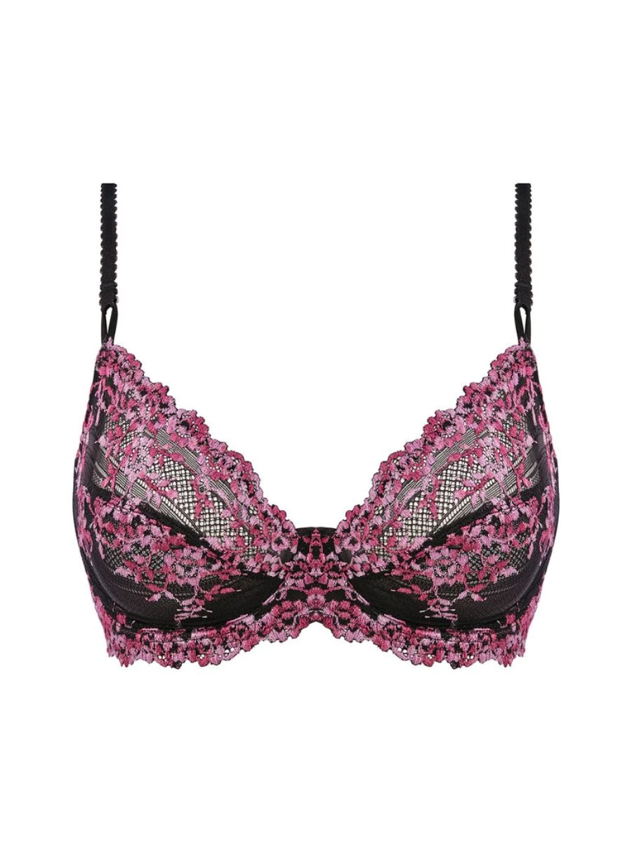 Wacoal Embrace Lace Underwire Bra - Black/ Berry Multi - Image 5