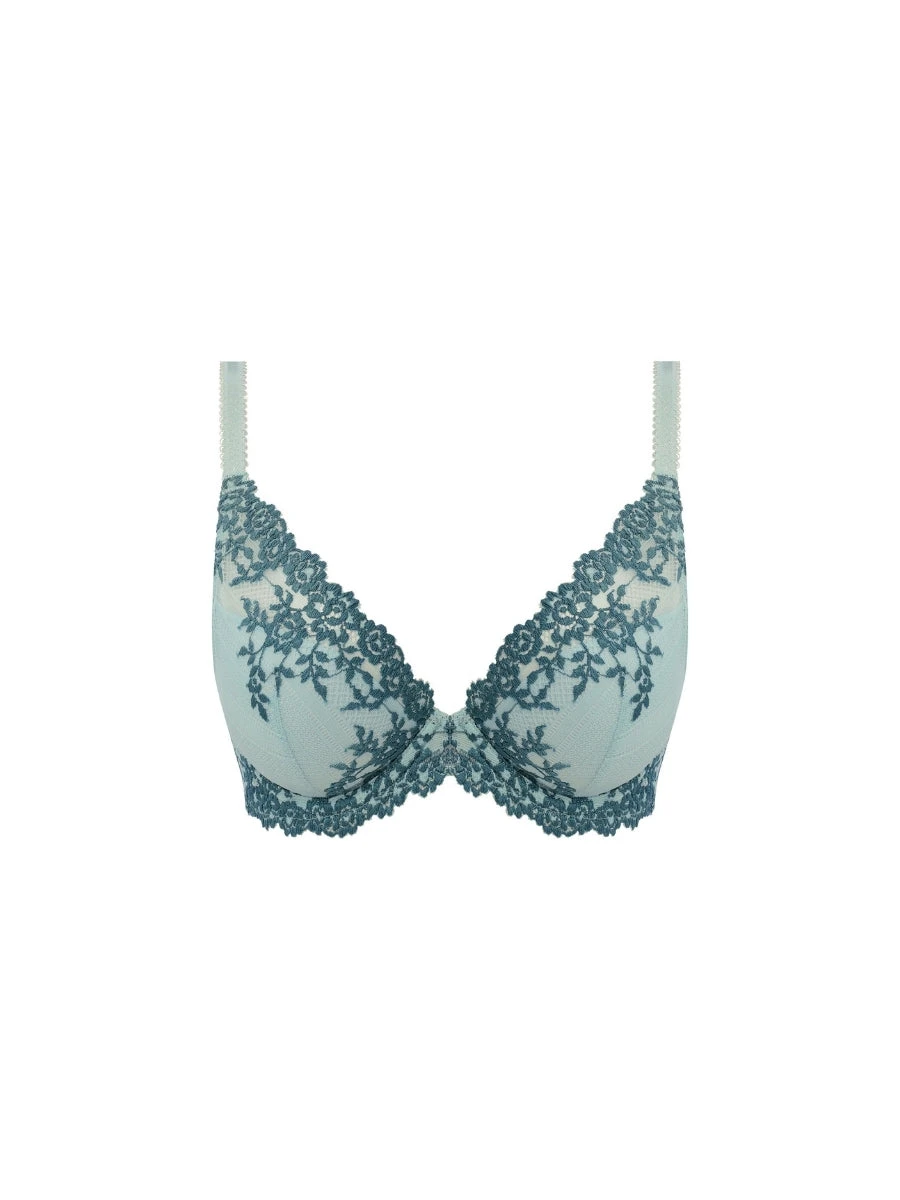 Wacoal Embrace Lace Plunge Underwire Bra - Eggshell Blue/Brittany Blue - Image 7