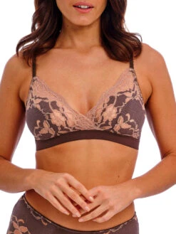 Wacoal Florilege Non-Wired Bralette - Chocolate/Burlwood