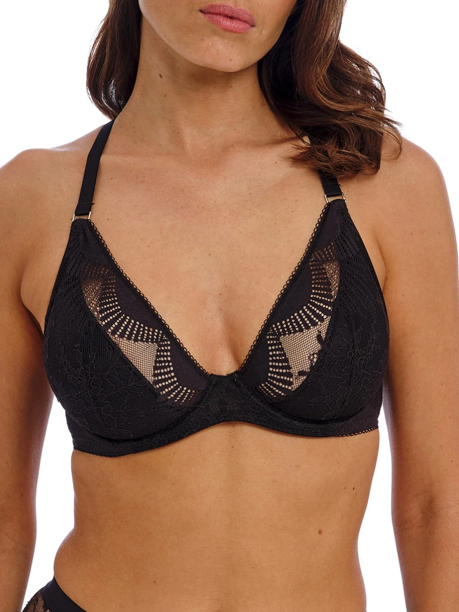 Wacoal Sensu Lace Plunge Bra - Black - Image 3