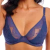Wacoal Sensu Lace Plunge Bra - Dark Azure