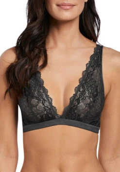 Wacoal Lace Perfection Non Wired Bralette - Charcoal