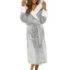 Sherpa Fleece Gown - Grey