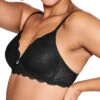 Naturana Lace Padded Soft Cup Bra - Black
