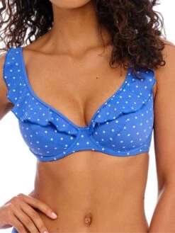 FREYA Jewel Cove High Apex Bikini Top - Azure