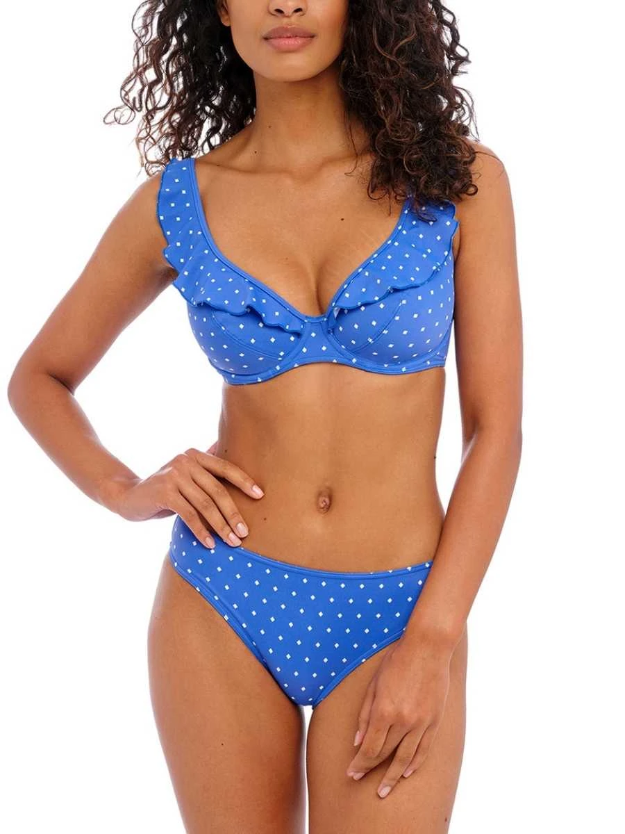 FREYA Jewel Cove High Apex Bikini Top - Azure - Image 4
