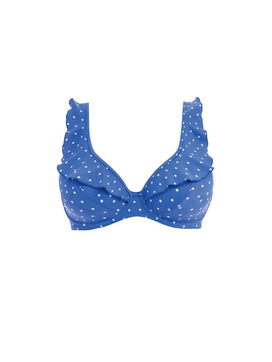 FREYA Jewel Cove High Apex Bikini Top - Azure - Image 5