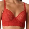 Twist "I Do" Deep Plunge Longline Bra - Scarlet