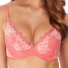 Wacoal Lace Perfection Plunge Push Up Bra - Strawberry Ice